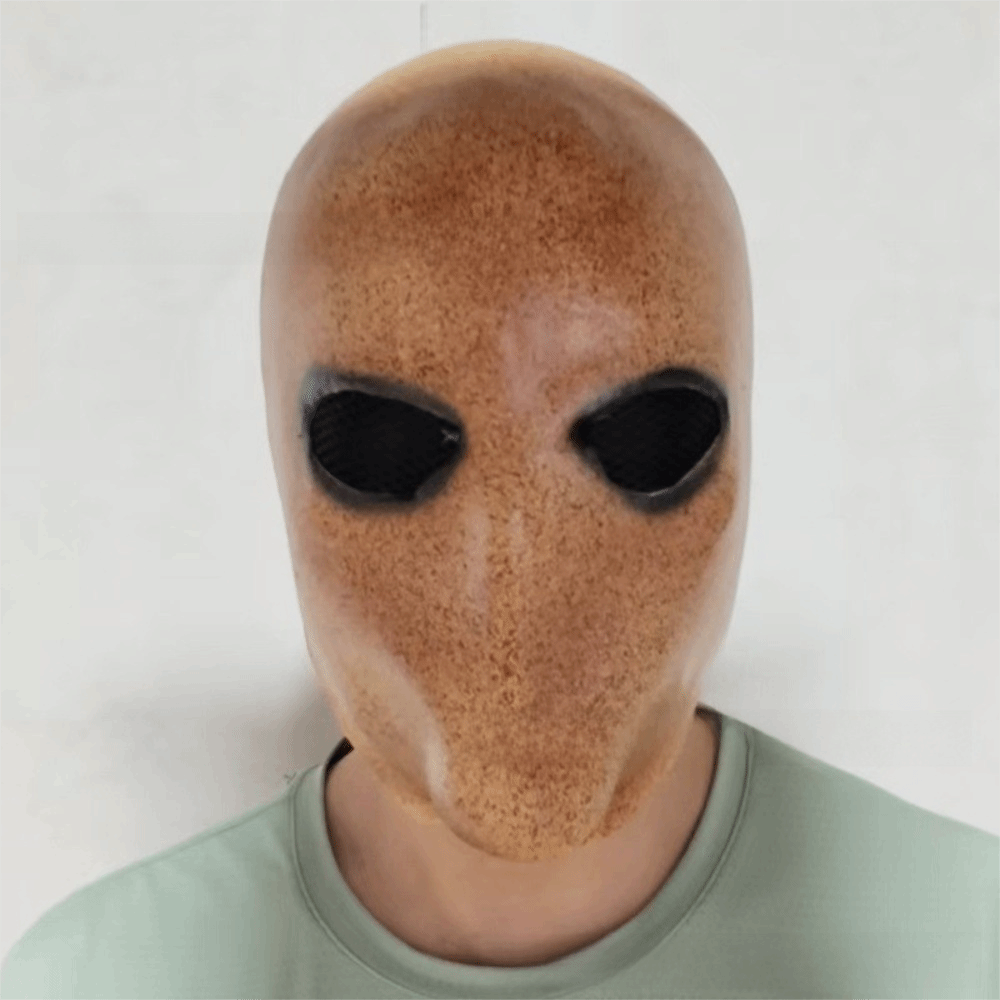Latex Alien Mask Realistic - Faceless Man Halloween Slenderman Mask Non-toxic