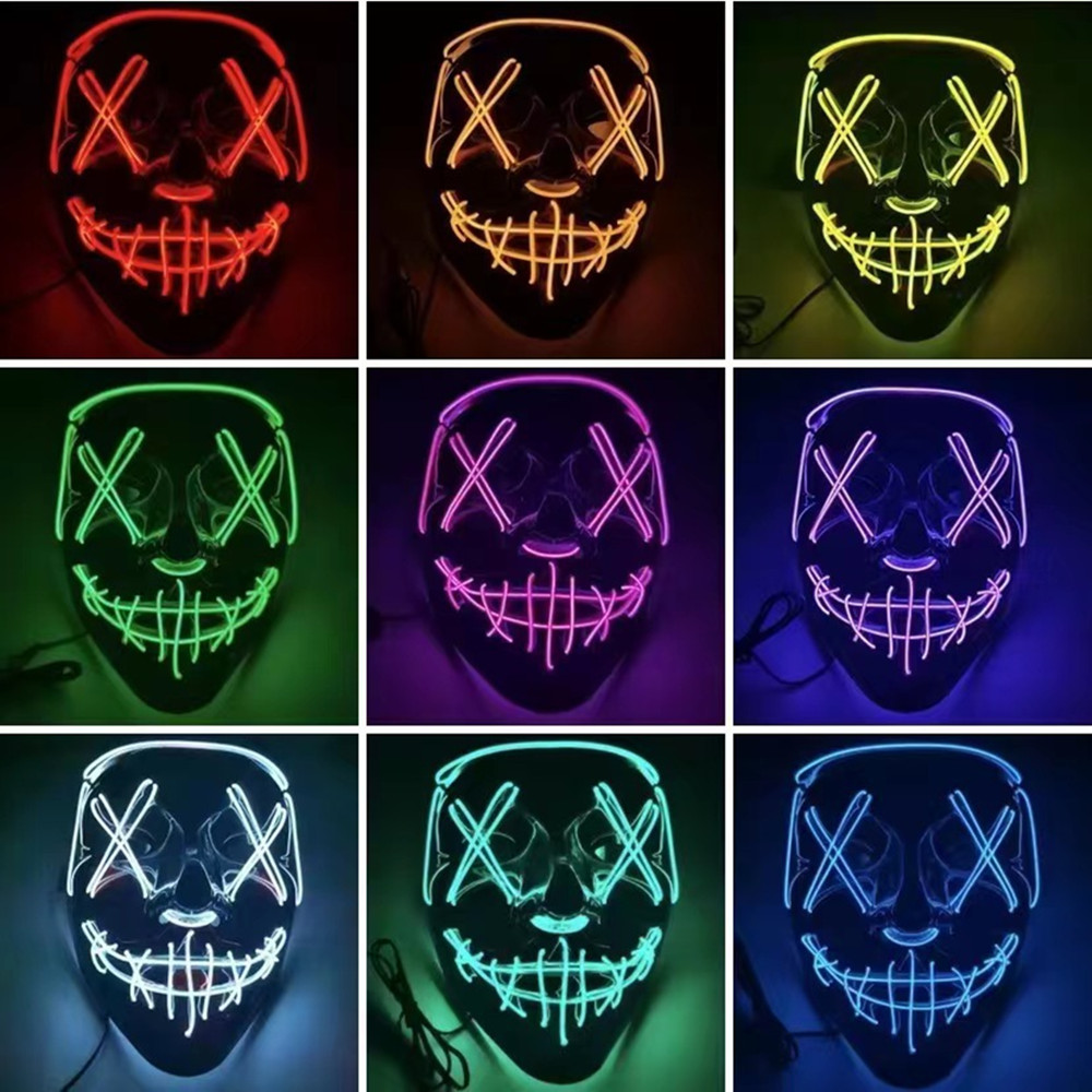 Halloween Masks For Men Women  - Led Purge Mask Halloween ulasan dan harga