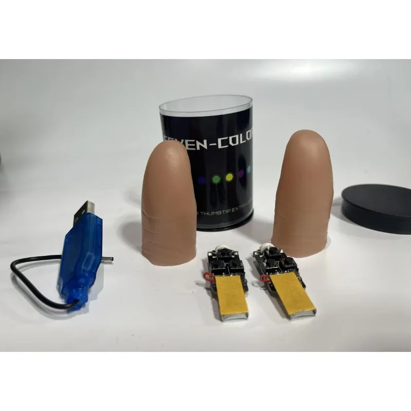 Super Light Seven Colors LED L - Thumb Tip Magic Trick Set ulasan dan harga