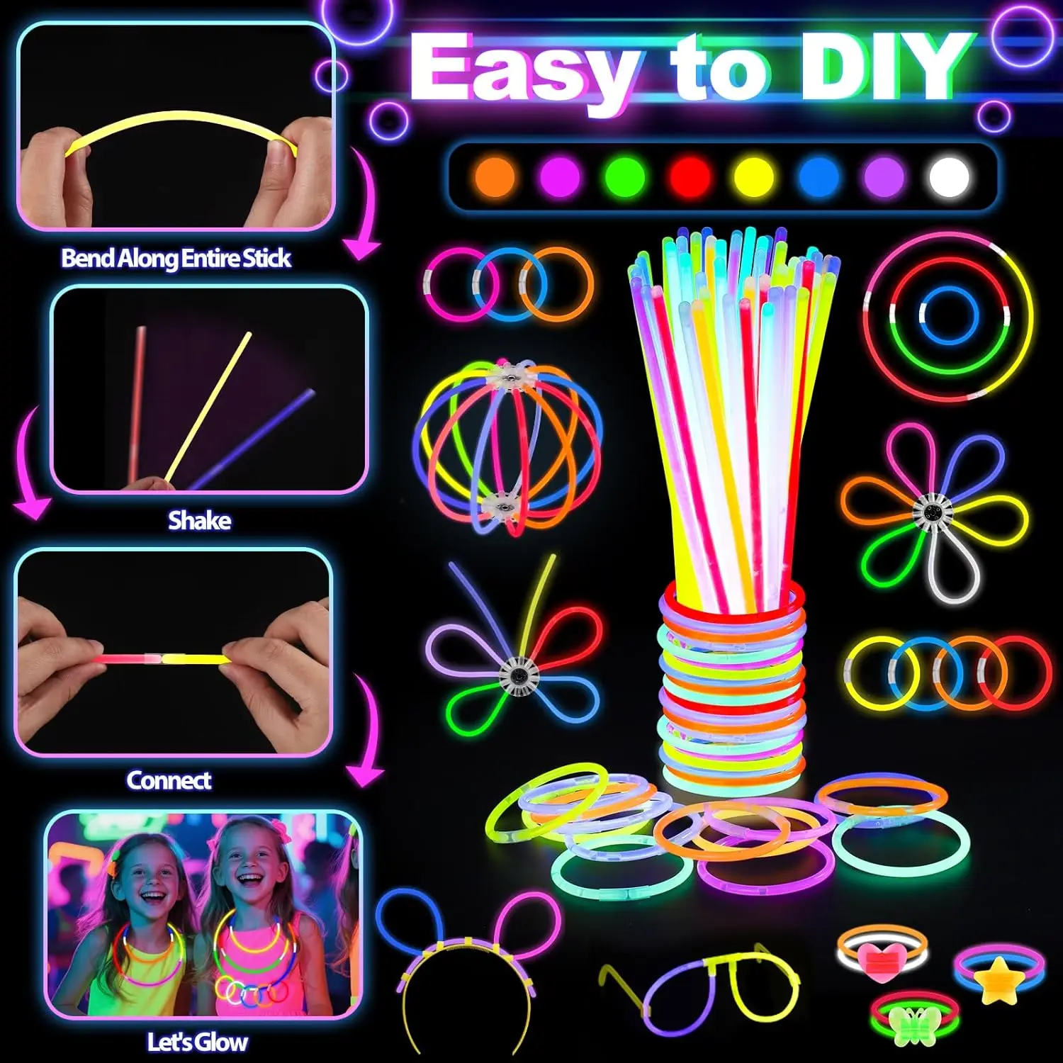 128PCS Light Up Glasses LED Ha - Glow In The Dark Party Glasses ulasan dan harga