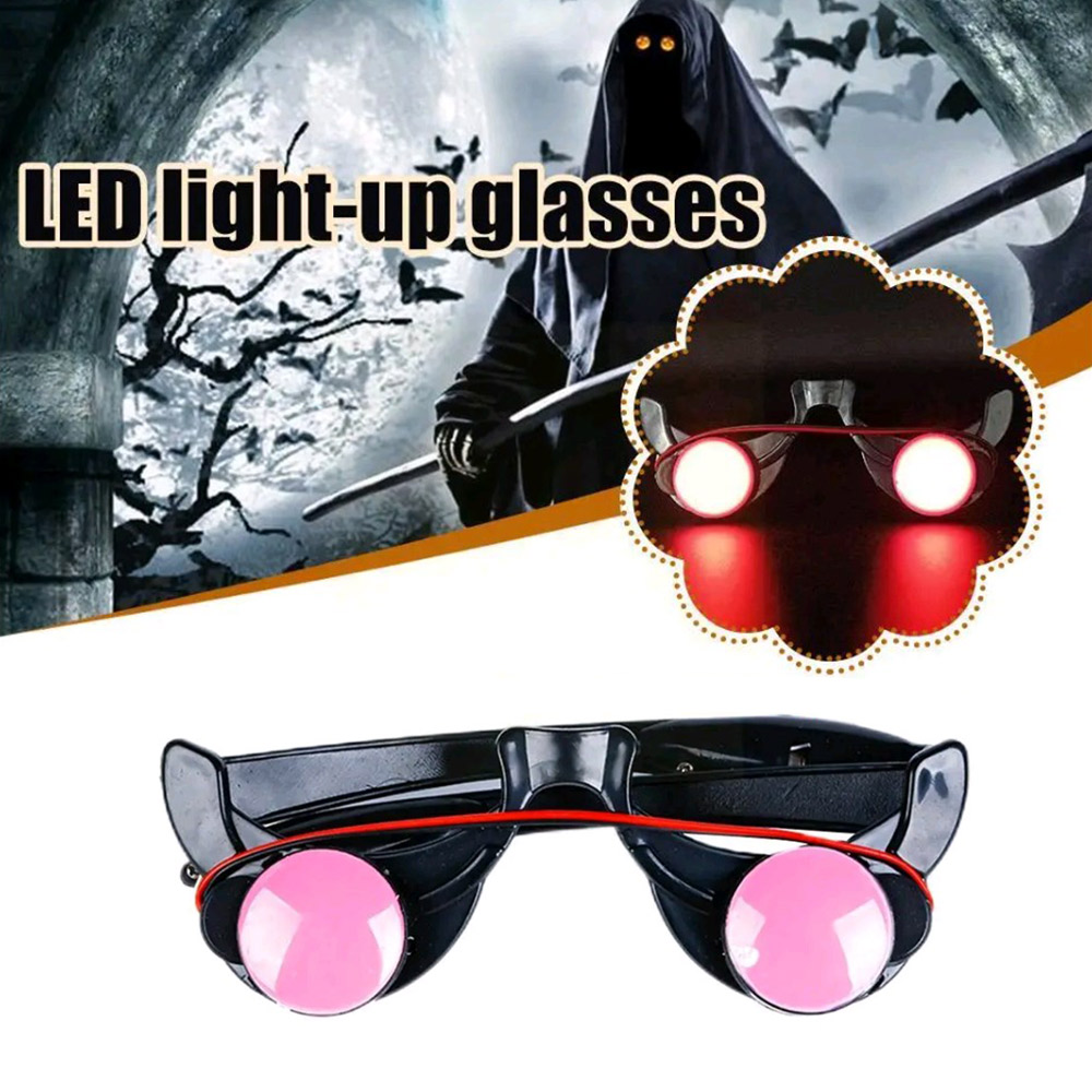Halloween Horror Red Eye Glass - Glow In The Dark Party Glasses ulasan dan harga