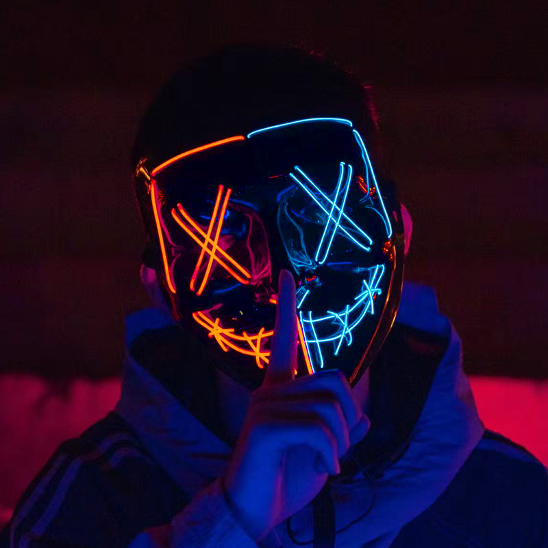 Wireless Neon Luminous Purge M - Led Purge Mask Halloween ulasan dan harga