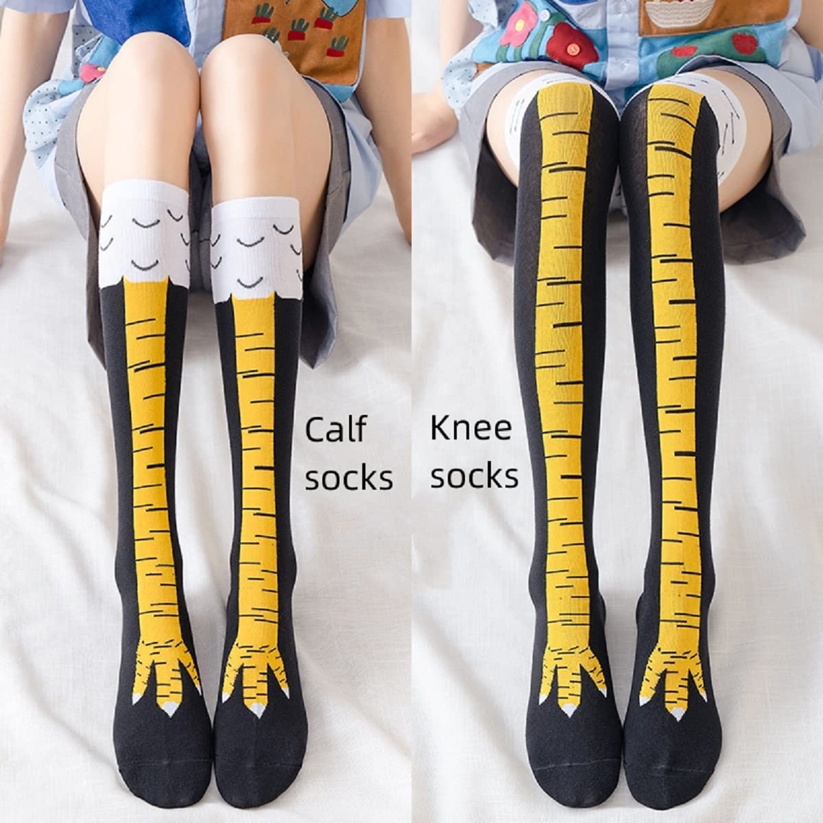 1/2/5 Pairs Women Knee High So - Funny Chicken Leg Socks ulasan dan harga
