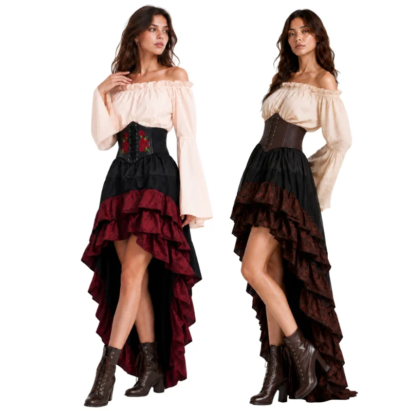 Halloween Medieval Retro Pirat - Medieval Renaissance Dress Women ulasan dan harga