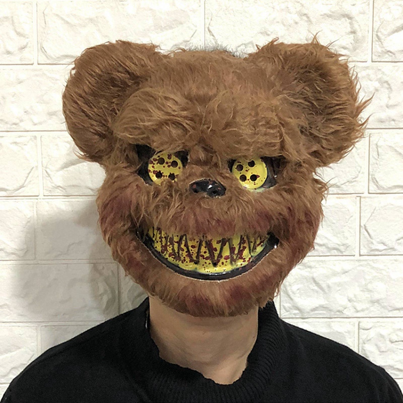 Bloody Plush Bear Mask Hallowe - Led Purge Mask Halloween ulasan dan harga
