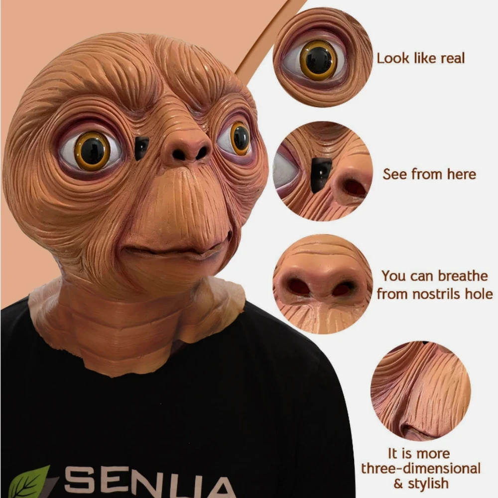 The Extra-Terrestrial Cosplay  - Latex Alien Mask Realistic ulasan dan harga