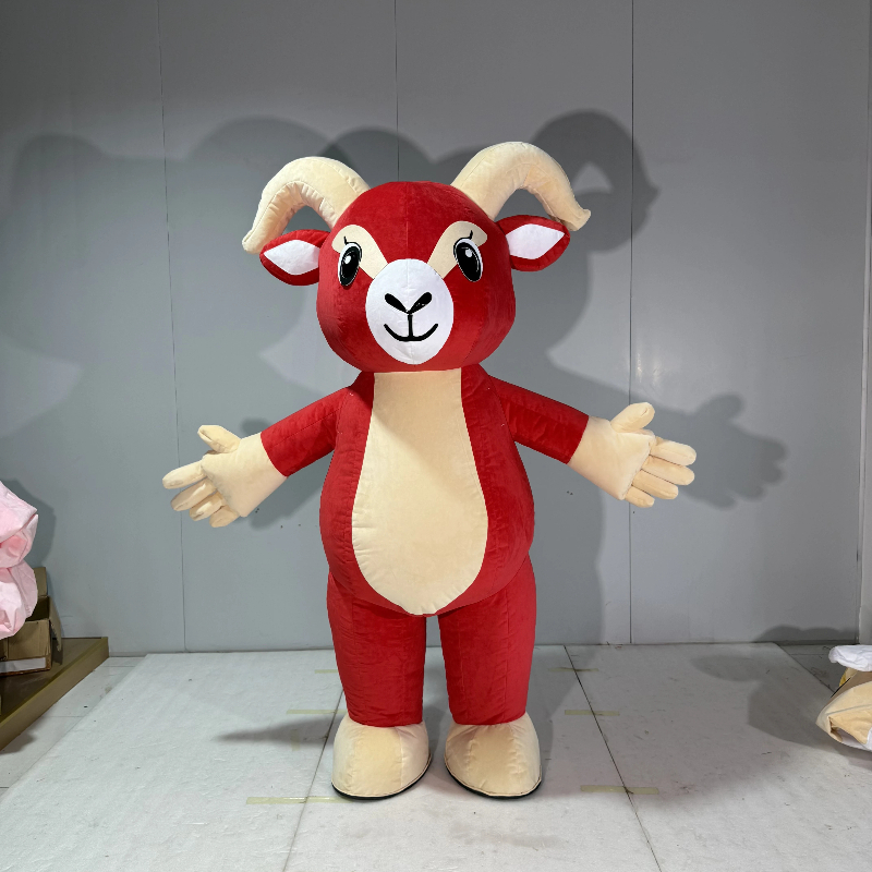 Inflatable Red Goat Mascot Cos - Costumes ulasan dan harga