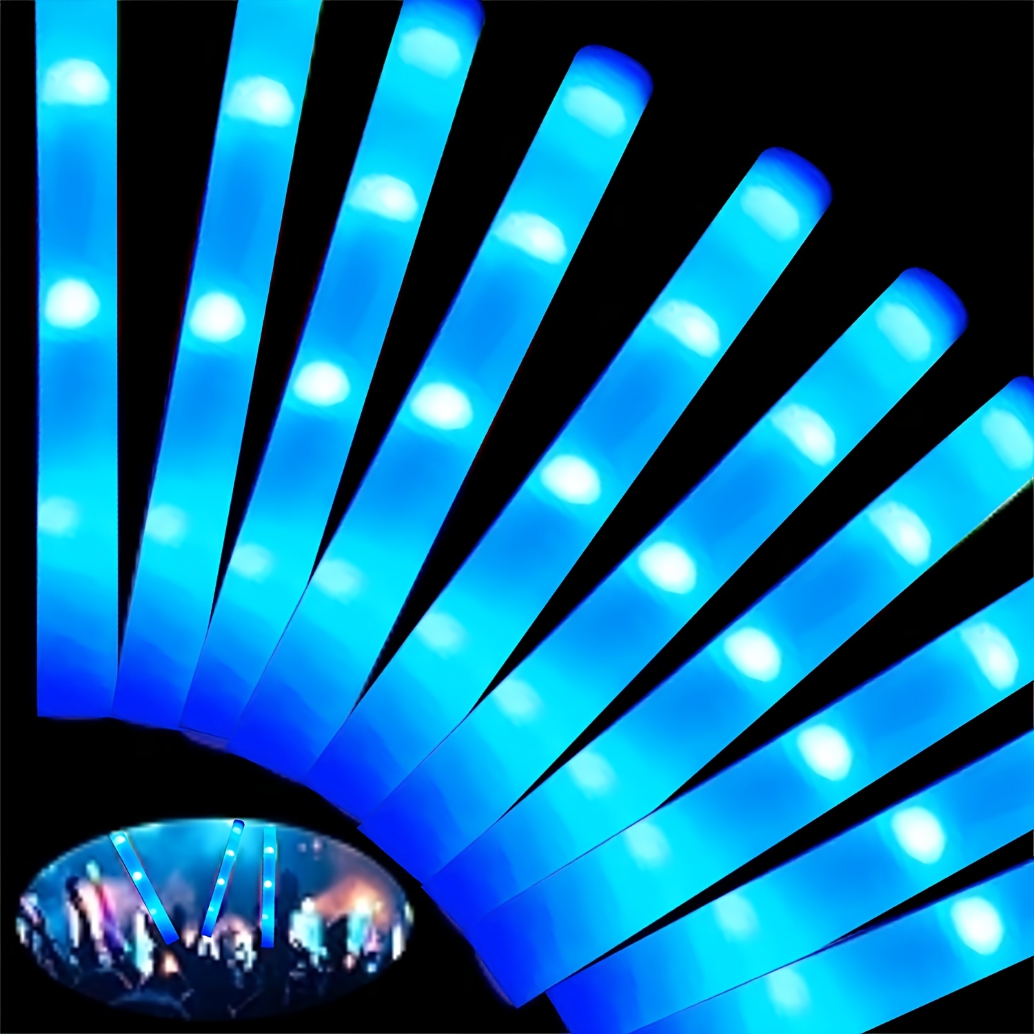 30pcs Blue LED Light Up Foam S - Flashing Led Foam Sticks Party ulasan dan harga